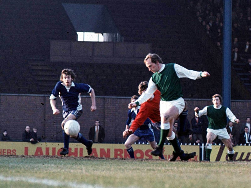 Starring for both Edinburgh sides, elegant forward Gordon was a key player for Eddie Turnbull’s Hibs team in the early to mid 70s. The smart striker was Europe’s leading goal scorer in the 1972-73 campaign, scoring 41 goals, yet he never got the call to represent the national side.