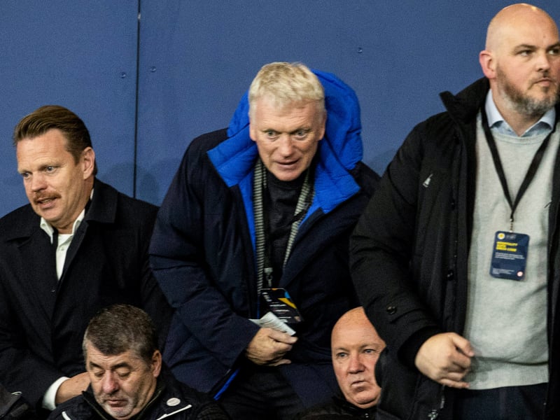 Former West Ham United manager David Moyes watches on.