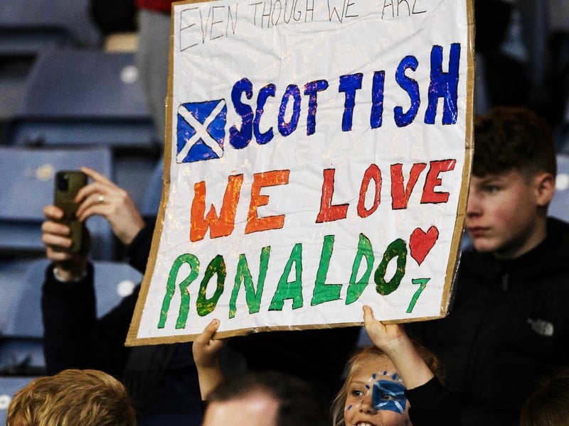 Scottish fans show their love for Cristiano Ronaldo.