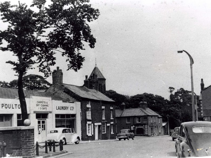 Queens Square, looking towards Chapel Street and Higher Green, 1950s