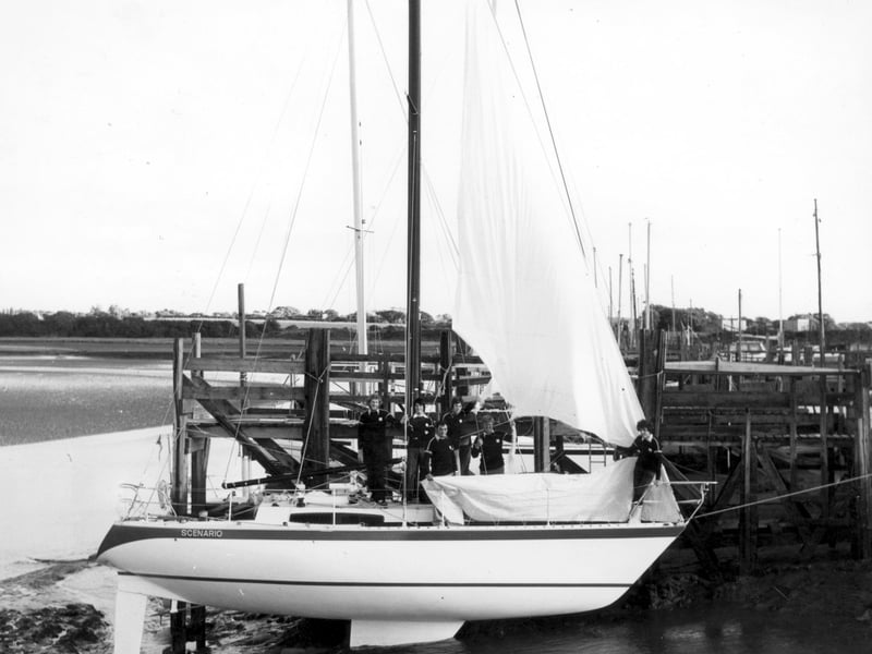 The crew of the family boat "Scenario" at Skippool Creek