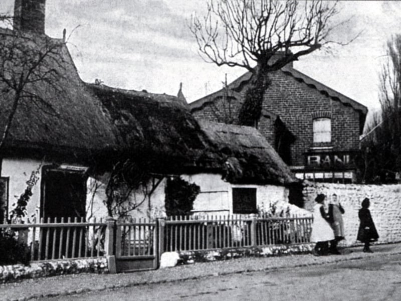 One Ash Cottage, Bispham - building on right was the Manchester Bank. Nearby the old Bispham Endowed School