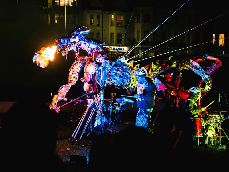 Featuring a five metre fire-breathing dragon, this spectacular piece is inspired by carnival from Trinidad and Tobago. Accompanied by high energy percussion and special fire effects, it’s set to be a magical performance.