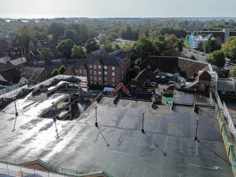 The demolition is well underway at the Havant carpark. Pictured on Wednesday 16th October 2024