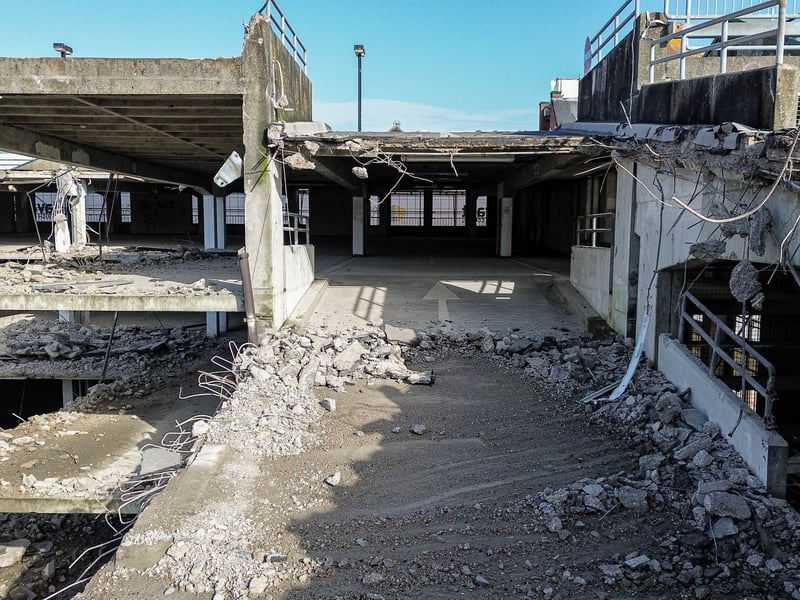 The demolition is well underway at the Havant carpark. Pictured on Wednesday 16th October 2024