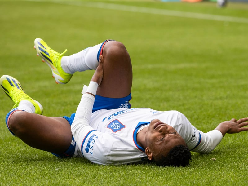 Signed from RC Lens in January, the young winger has spent more time on the sidelines than he has on the pitch, with three long-term injuries curtailing his progress at Ibrox. Won't be fit for Sunday's game.