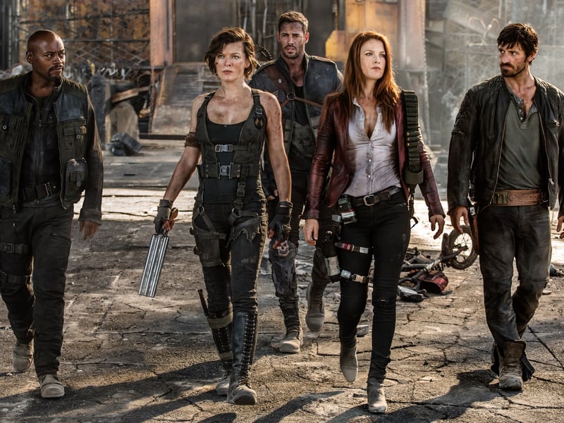 You'll risk spilling your drink a total of 29 times watching 'Resident Evil: The Final Chapter'. Paul W. S. Anderson's 2012 film is the sixth and final entry in the series and sees Alice (Milla Jovovich) and friends betrayed by Albert Wesker, who gathers the forces of the Umbrella Corporation to strike against the apocalypse survivors.