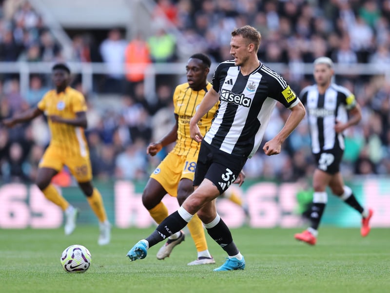 Caught out on a couple of occasions even when Newcastle were comfortable in the game. Made a crucial block at 1-0 and was much improved in the second half. Had the ball in the net in stoppage time but was miles offside. Booked.