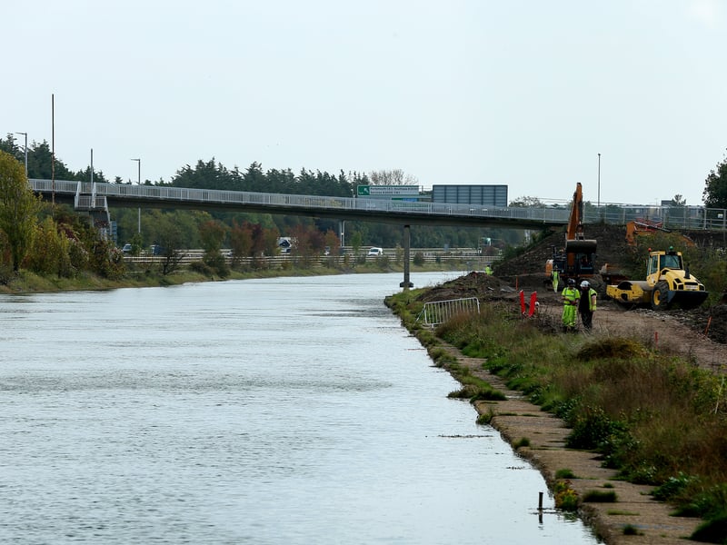 Sea defence work at Ports Creek, protecting the north of Portsea Island Picture: Chris  Moorhouse (161024-15)