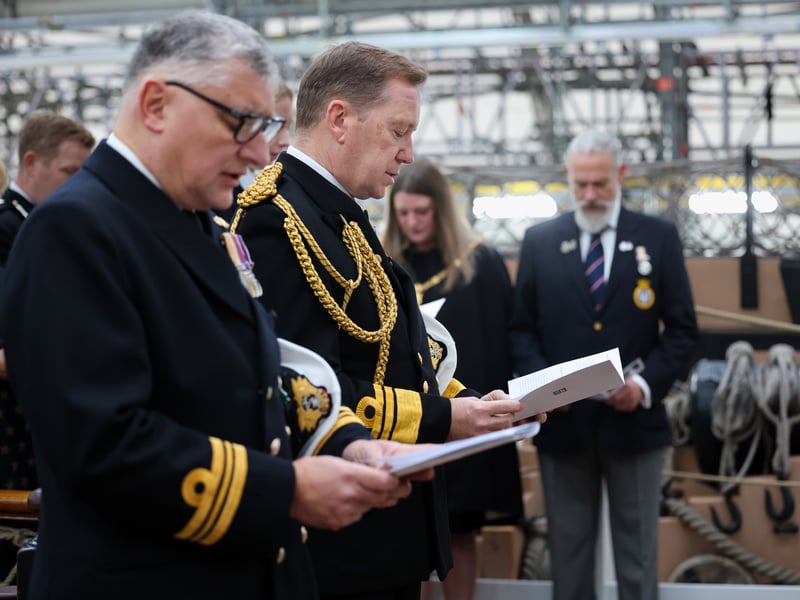Pictured - Second Sea Lord, Vice Admiral Martin Connell, at the annual Trafalgar Day ceremony.