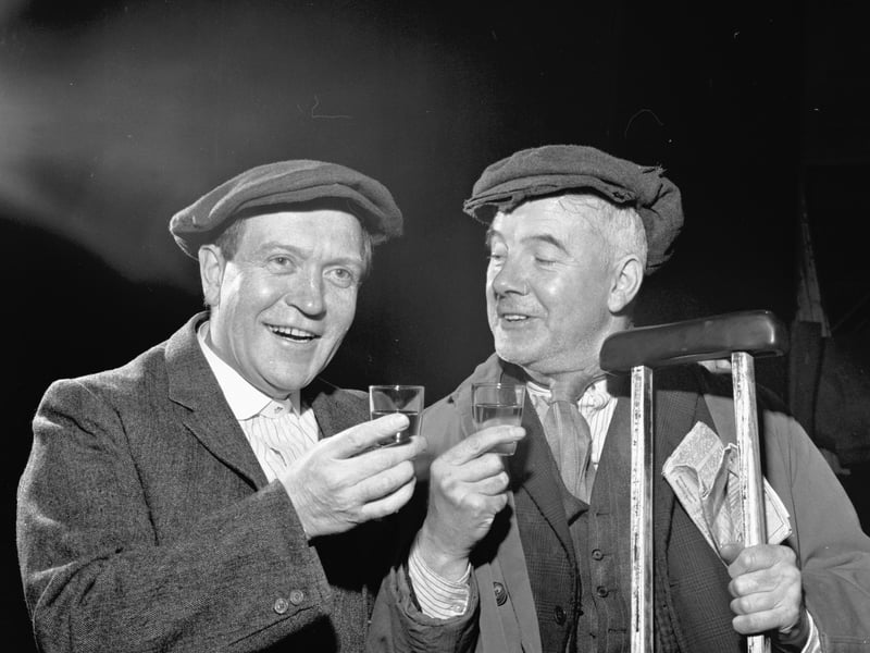 Scottish actors Roddy McMillan and Fulton Mackay in a production of Willie Rough at the Lyceum Theatre in Edinburgh in November 1972.