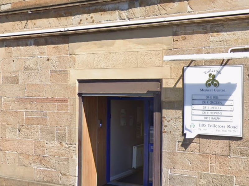 There were 92 responses from patients at Tollcross Medical Centre in Tollcross, Glasgow, with 92% rating their overall experience as positive.