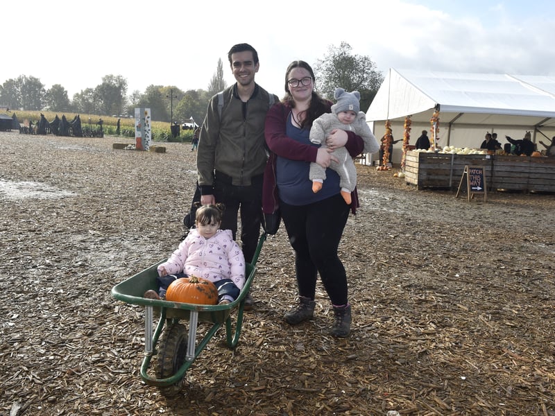 Ayrton and Charlotte Barrow with their children Freya (2) and Oscar (5 months old) from Bordon. Picture: Sarah Standing (221024-3785)