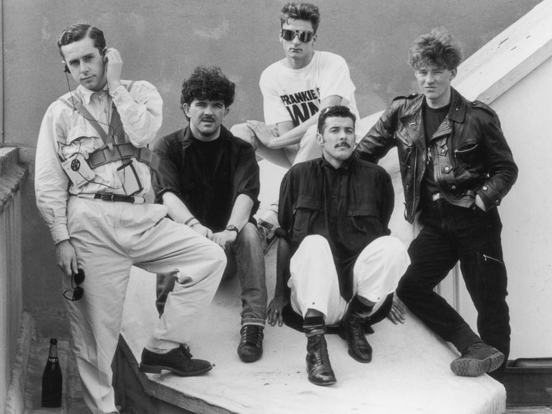 Liverpool pop group Frankie Goes To Hollywood, 1984. The group rose to fame in the 80s.