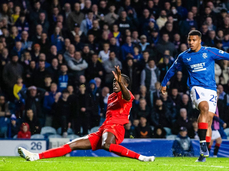 Hamza Igamane (above) came on and scored his first goal for Rangers. Mohamed Diomande replaced Lawrence at the break, while there were also appearances for Robin Propper, Zak Lovelace and Neraysho Kasanwirjo.