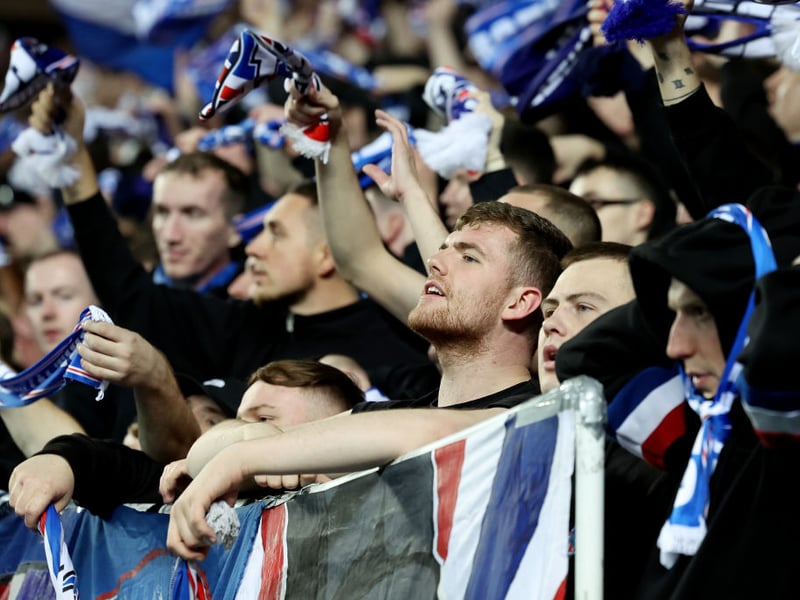 Rangers fans get behind their team at Ibrox during the win over FCSB.