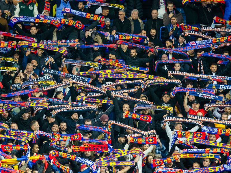 FCSB fans during the game at Ibrox.