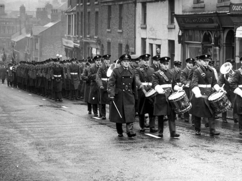 Procession on Poulton Street on Remembrance Sunday, November 1953