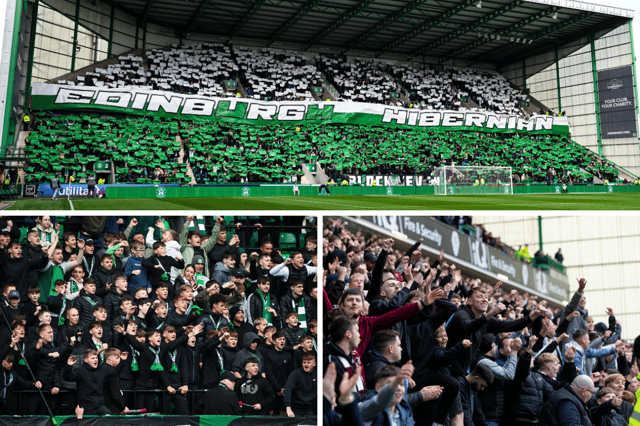 Here are 18 of the best photos of Hibs and Hearts fans during the Edinburgh derby. Cr: SNS Group.