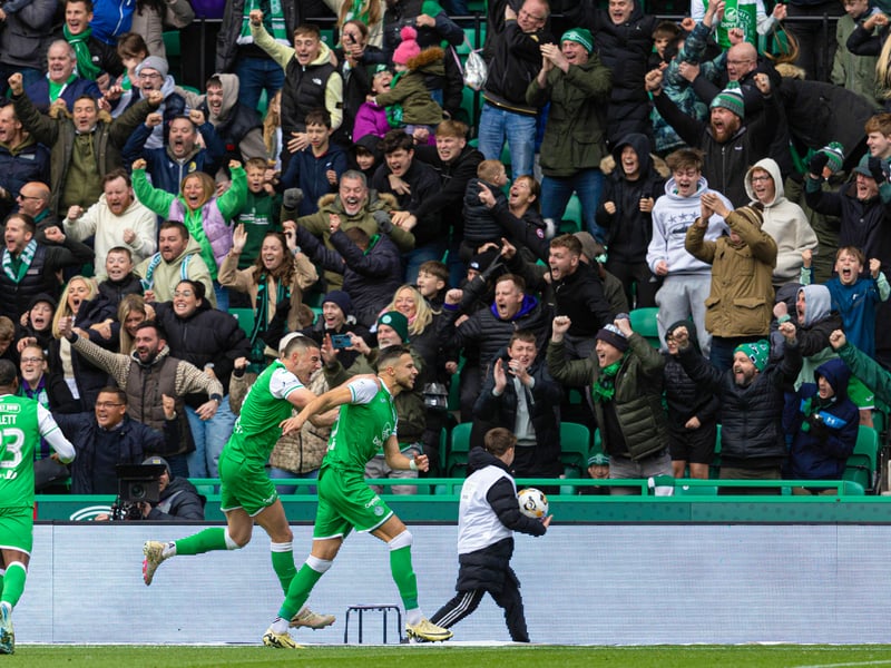Mykola Kuharevych sends the home fans wild after scoring to make it 1-0.