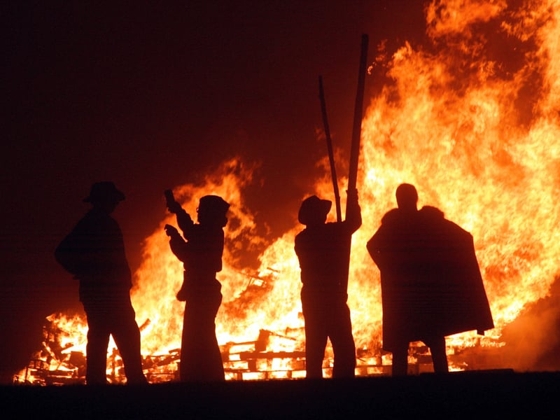 One of the most important aspects of ancient Samhain celebrations was the lighting of a huge community fire following the harvest. As the most important of the Celtic fire festivals, celebrants would join Druid priests as they lit the bonfire which would entice people from all over the land to gather, dance and feast together, each taking home a flame to relight their home hearths.