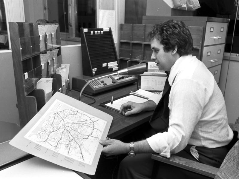 Radio operator Lynn Mcleod at the Automobile Association (AA) control centre in Melville Street Edinburgh, October 1977.