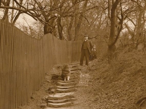 The 40 Steps in Walton-le-Dale, pictured in 1924. Photograph courtesy of Preston Digital Archive.