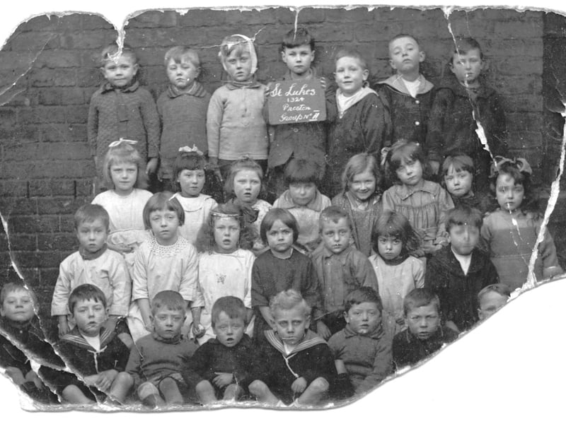 Pupils of St Luke's School. They include Hilda Nelson
