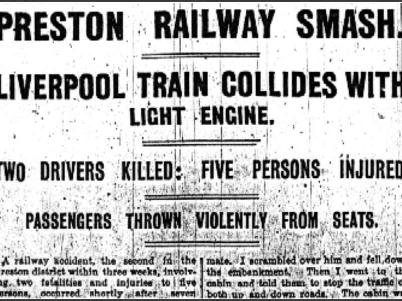 Rail crash Preston 1924 rag out