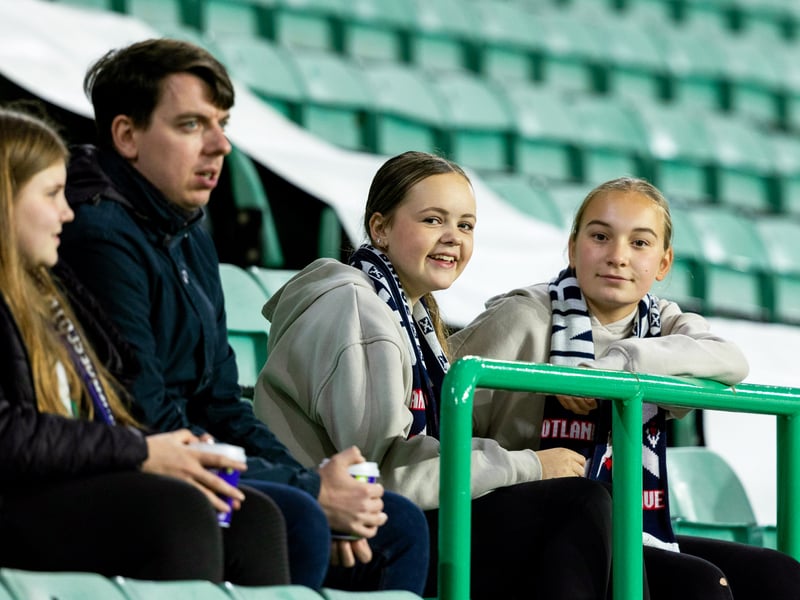 Young Scotland fans prepare to cheer for their heroes at Easter Road.