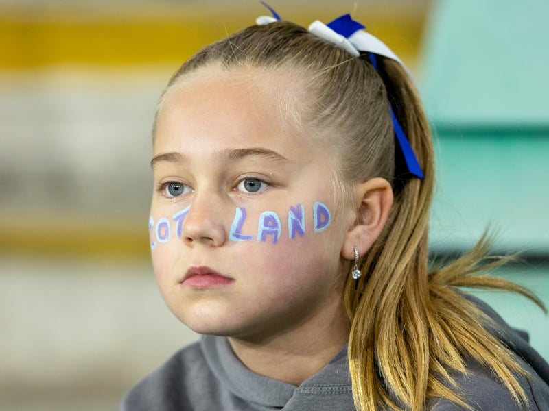 A young Scotland fan with her face painted before the game.