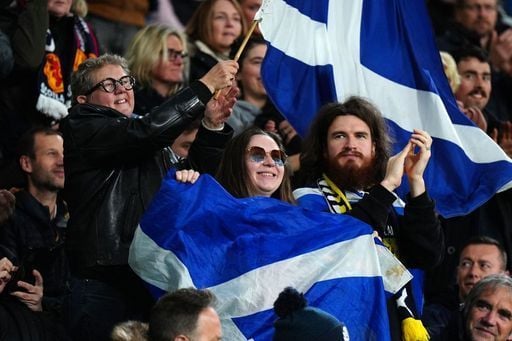 Scotland fans enjoy the dominant 4-0 win at full-time.