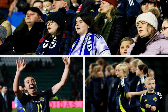 Here are the 20 best photos of Scotland Women fans are Easter Road during the 4-0 win over Hungary. Cr: SNS Group/PA.