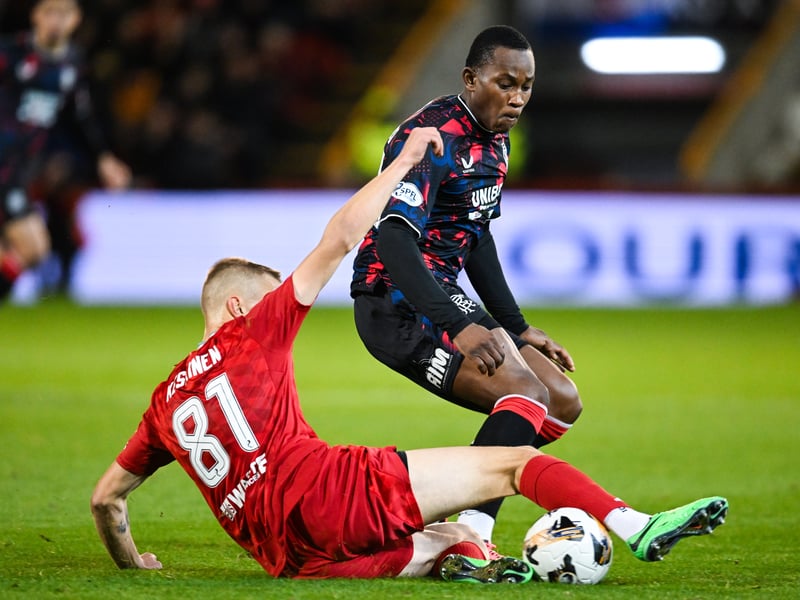 Preferred to Jefte, he was kept honest by Aberdeen's lively wide men. 6