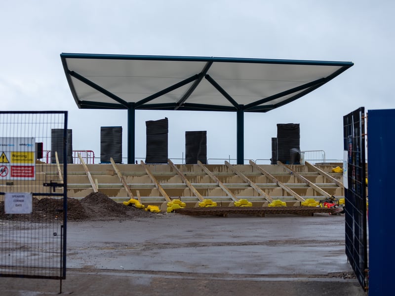 The new windbreak shelter has gone up as part of the Southsea Coastal Scheme. 
Pictures: Alex Shute 