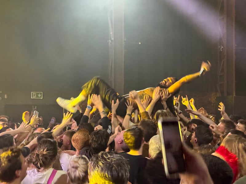 Crowd surfing has become very much part of Bob Vylan's live show.
