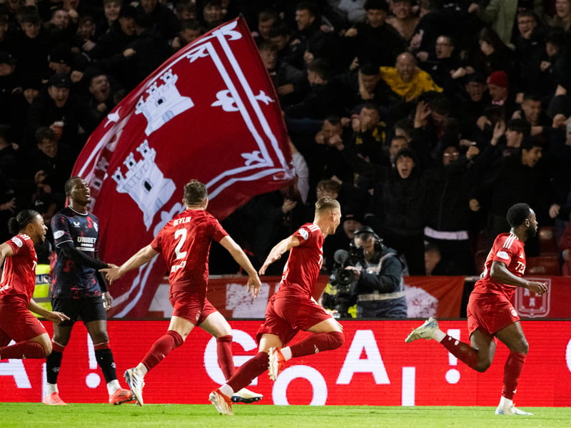 Shayden Morris leads the celebrations after his second-half winner.