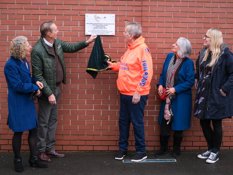 A new multi-sport facility, which was formally a tennis centre, has officially opened and been renamed Tom Prince Sports Centre, after a former Priory School student, Tom Prince, a lively and loving boy who passed away the day before his 16th birthday following a diagnosis of the rare bone cancer, osteosarcoma.

Pictured: The officially opening and renaming of the Tom Prince Sports Centre