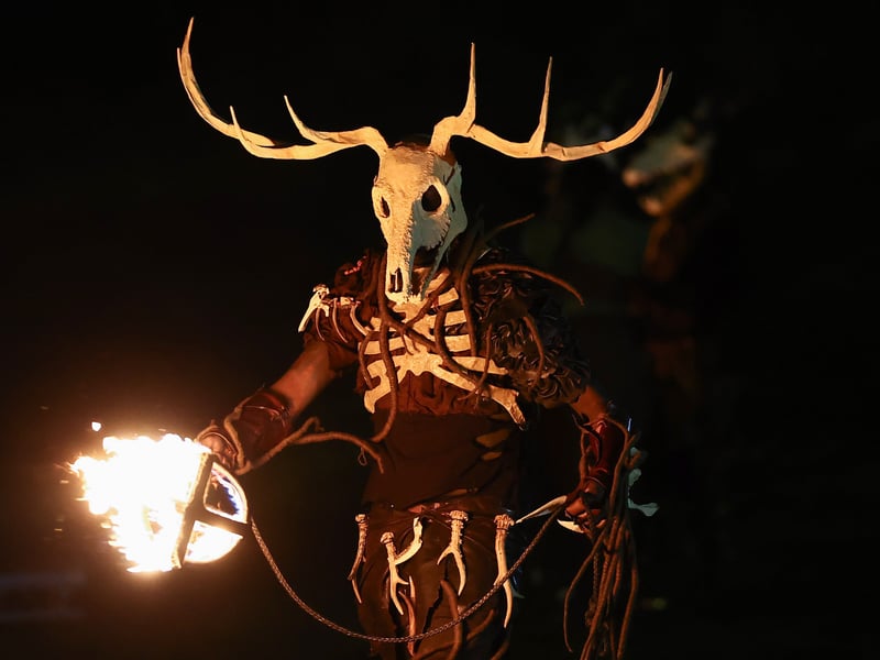 Performers and audience members dressed up in a range of weird and wonderful costumes.