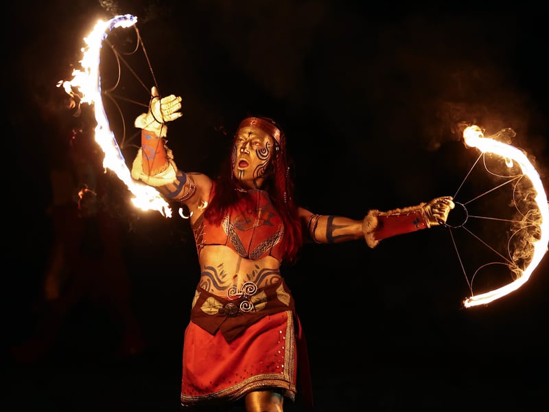 The festival tells the story of the overthrowing of Summer by Winter, with a dramatic stand-off between the Summer and Winter Kings and Queens.