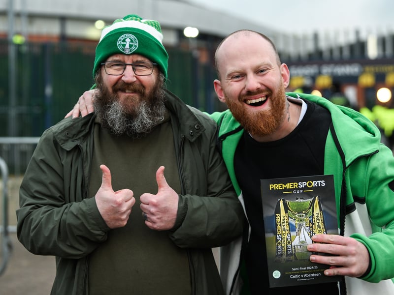 Celtic fans enjoy the atmosphere before the game.