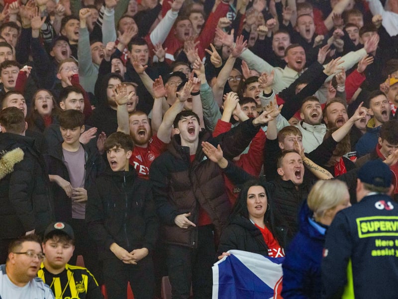 Aberdeen fans continue to back their team.