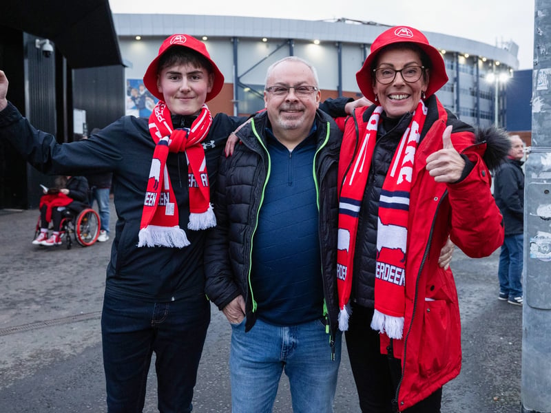 Aberdeen fans take in the pre-game atmosphere.