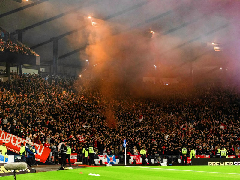 The Aberdeen end at Hampden Park.