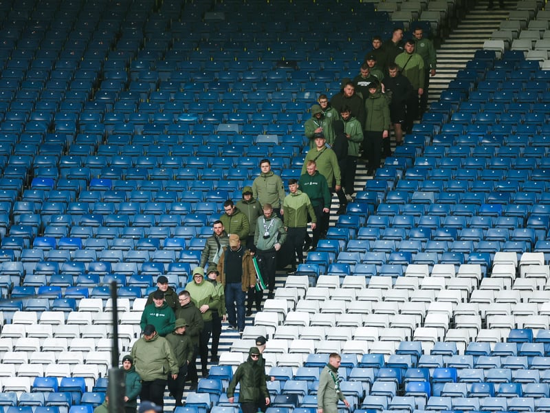 The first Celtic fans enter Hampden Park for the semi-final.