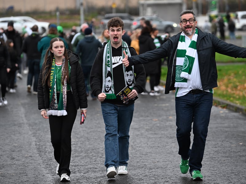Celtic supporters head to Hampden Park.