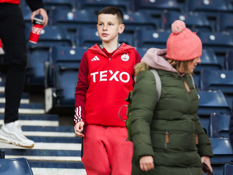 A young Aberdeen fan ahead of the Premier Sports Cup semi-final.