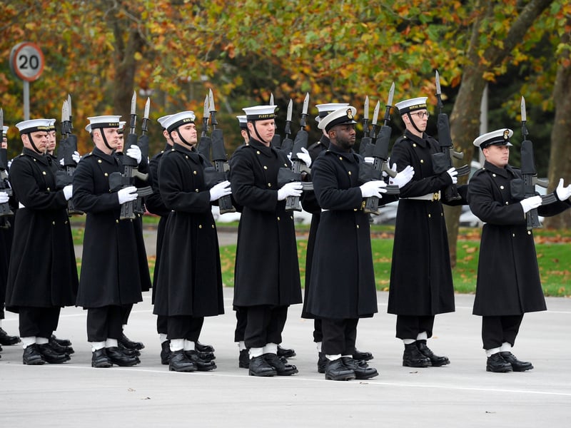 Royal Navy personnel from Portsmouth are being put through their paces ahead of the National Remembrance services at The Cenotaph.