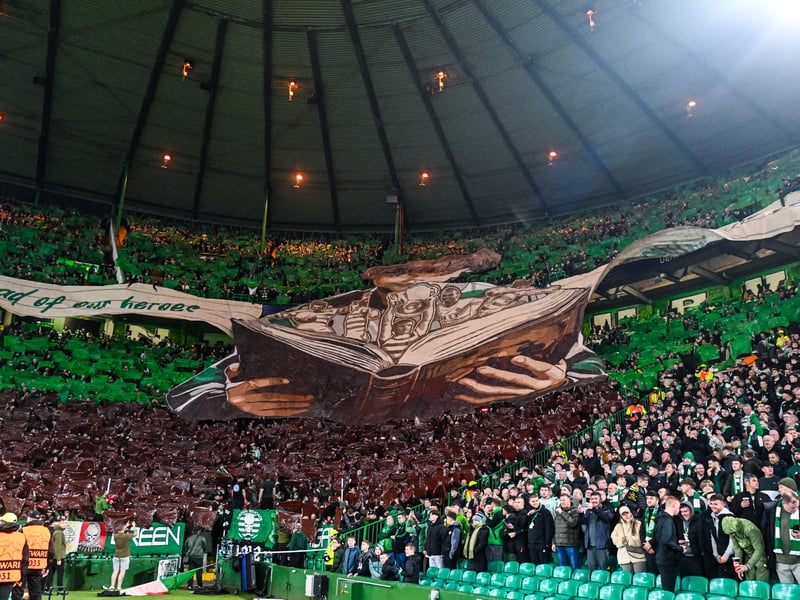Celtic fans tifo display ahead of the kick-off.