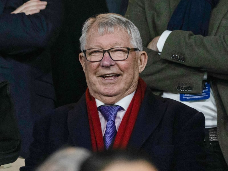 Sir Alex Ferguson watches on at Celtic Park.